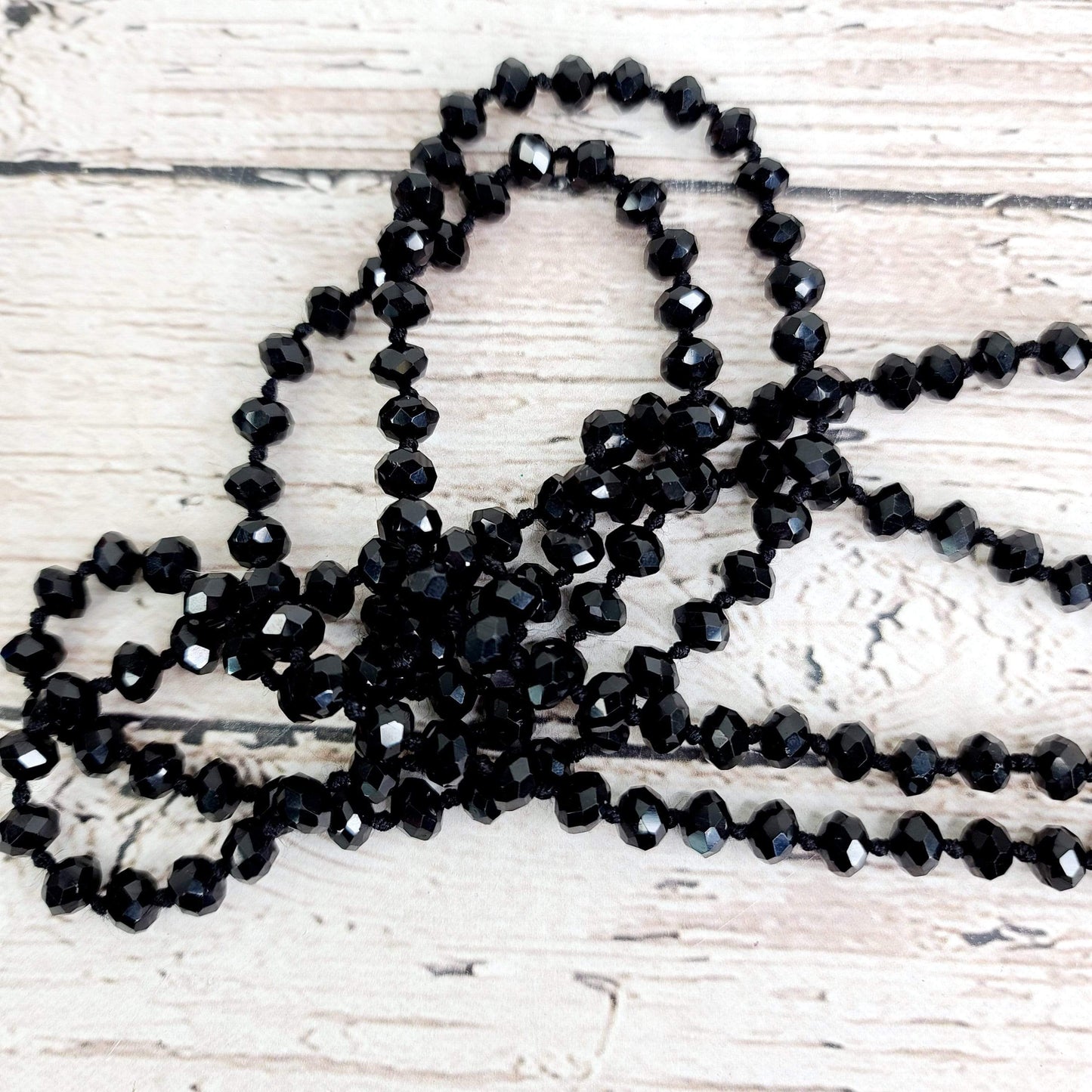 Necklaces Glass Bead Necklaces Black