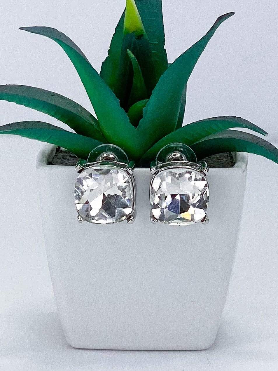 Earrings Tell me About it Stud Clear Silver