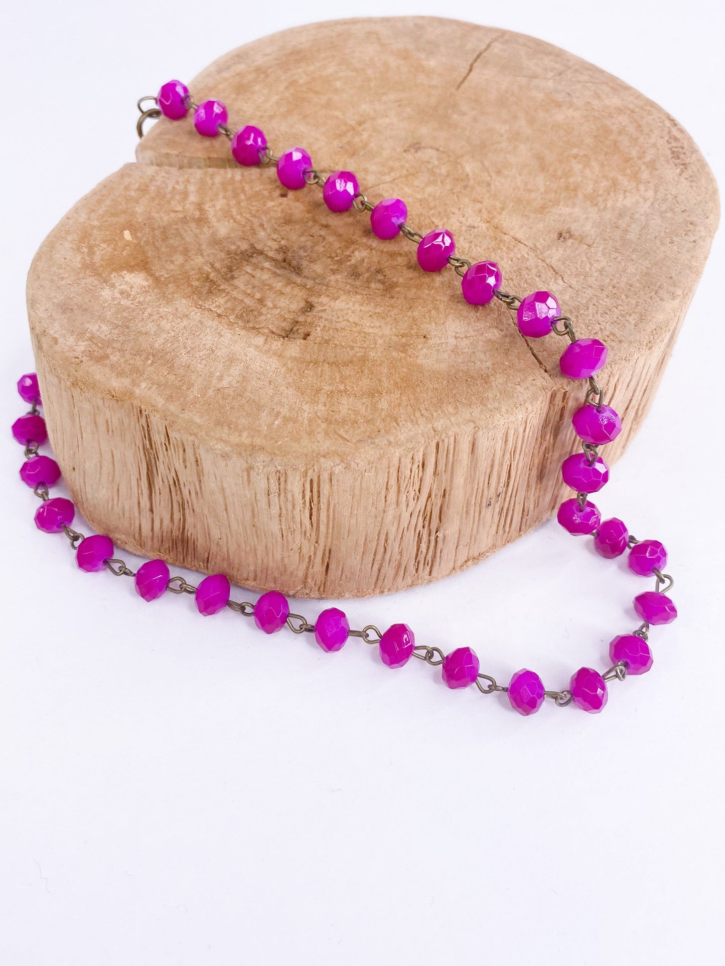 Necklaces Crystal Choker Hot Pink