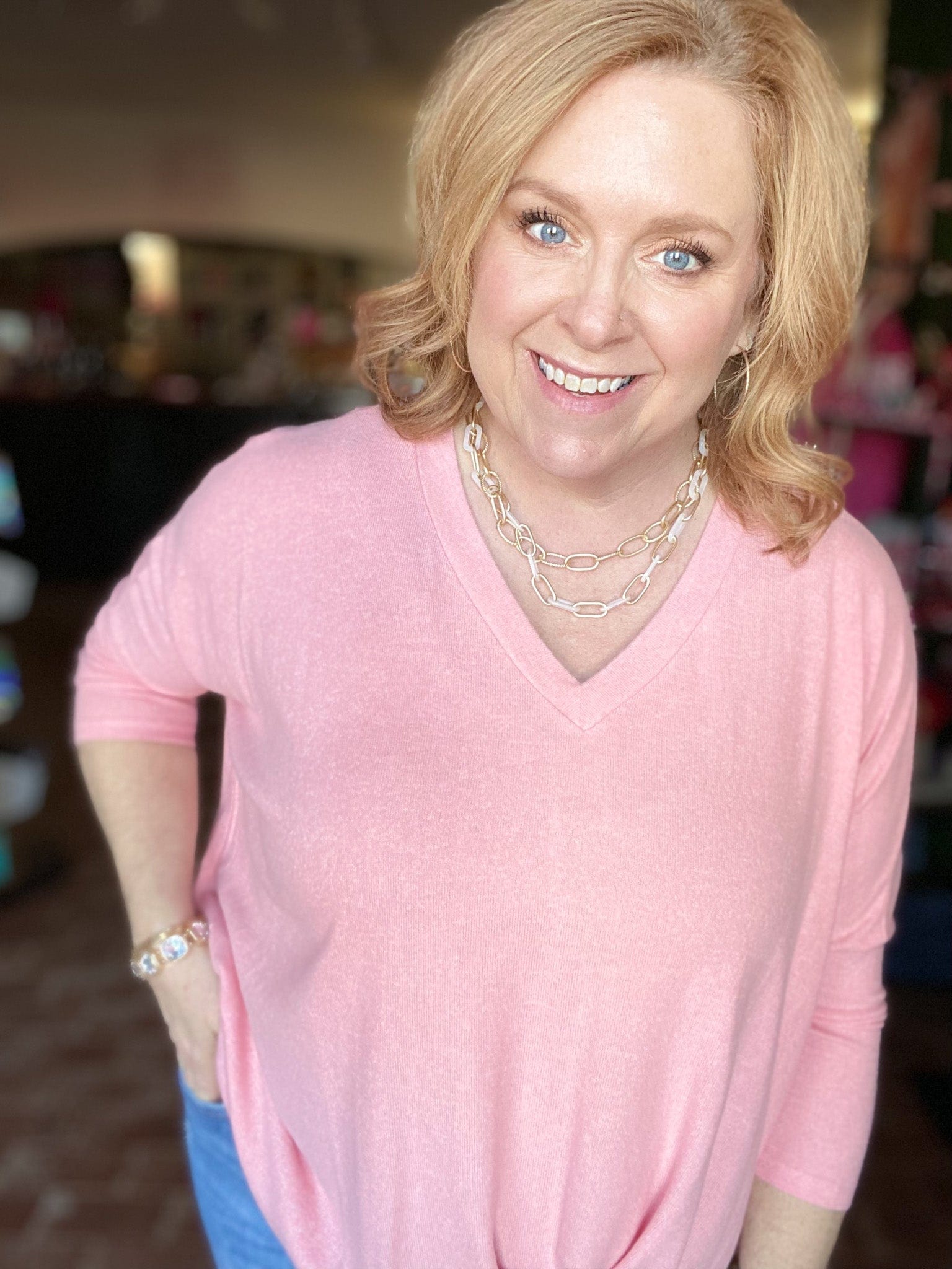 June Oversized Light Sweater-Light Coral