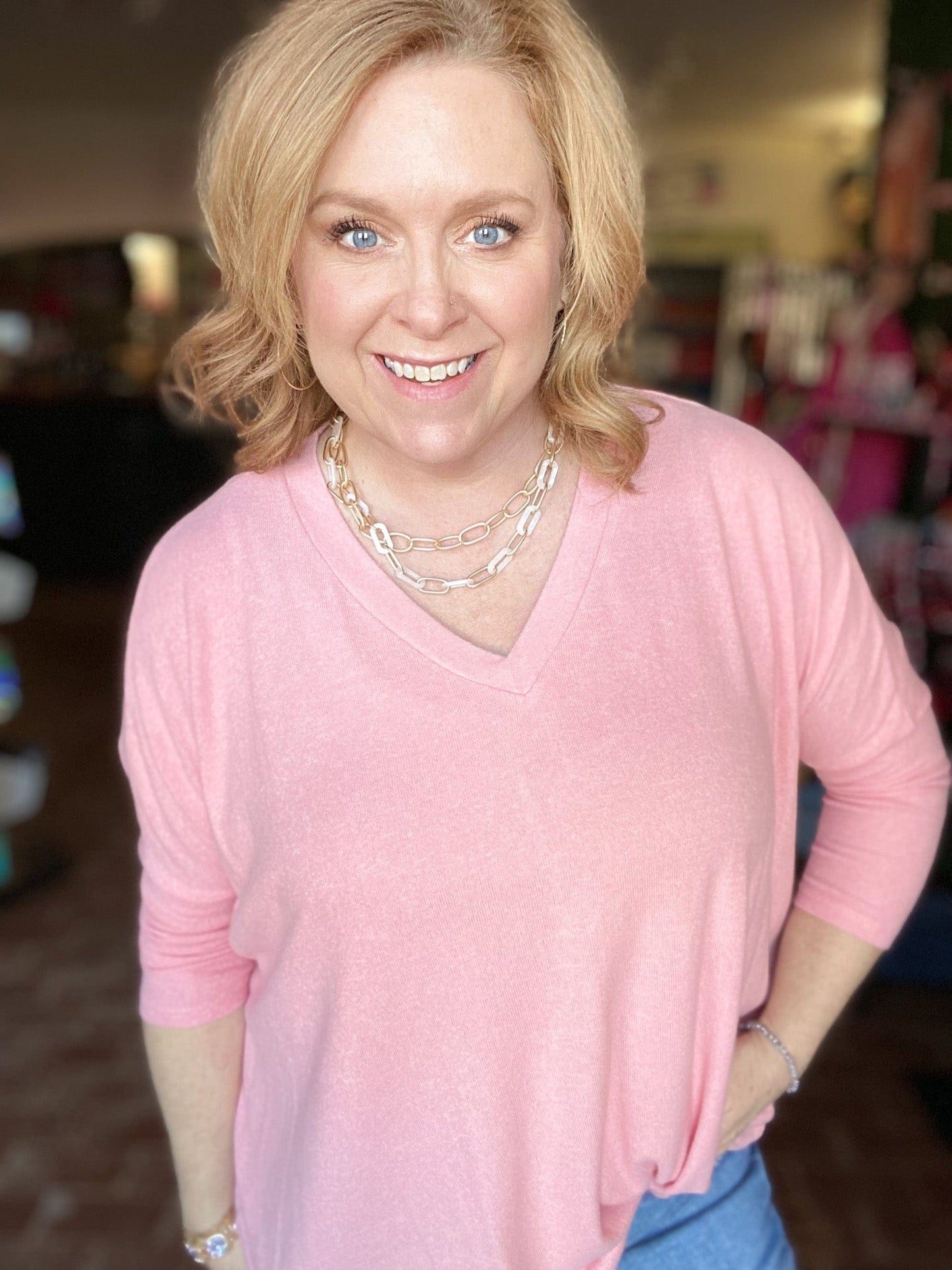 June Oversized Light Sweater-Light Coral