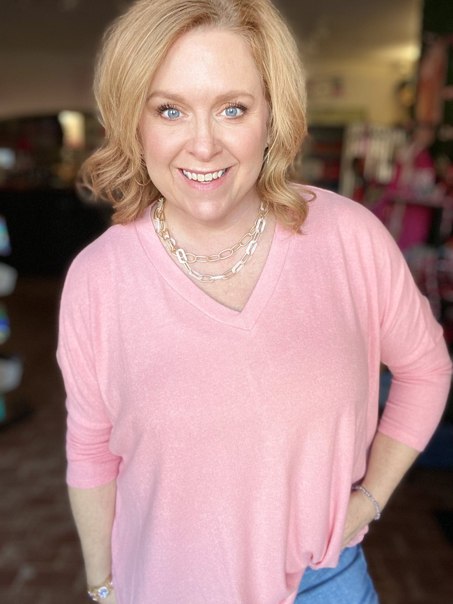 June Oversized Light Sweater-Light Coral