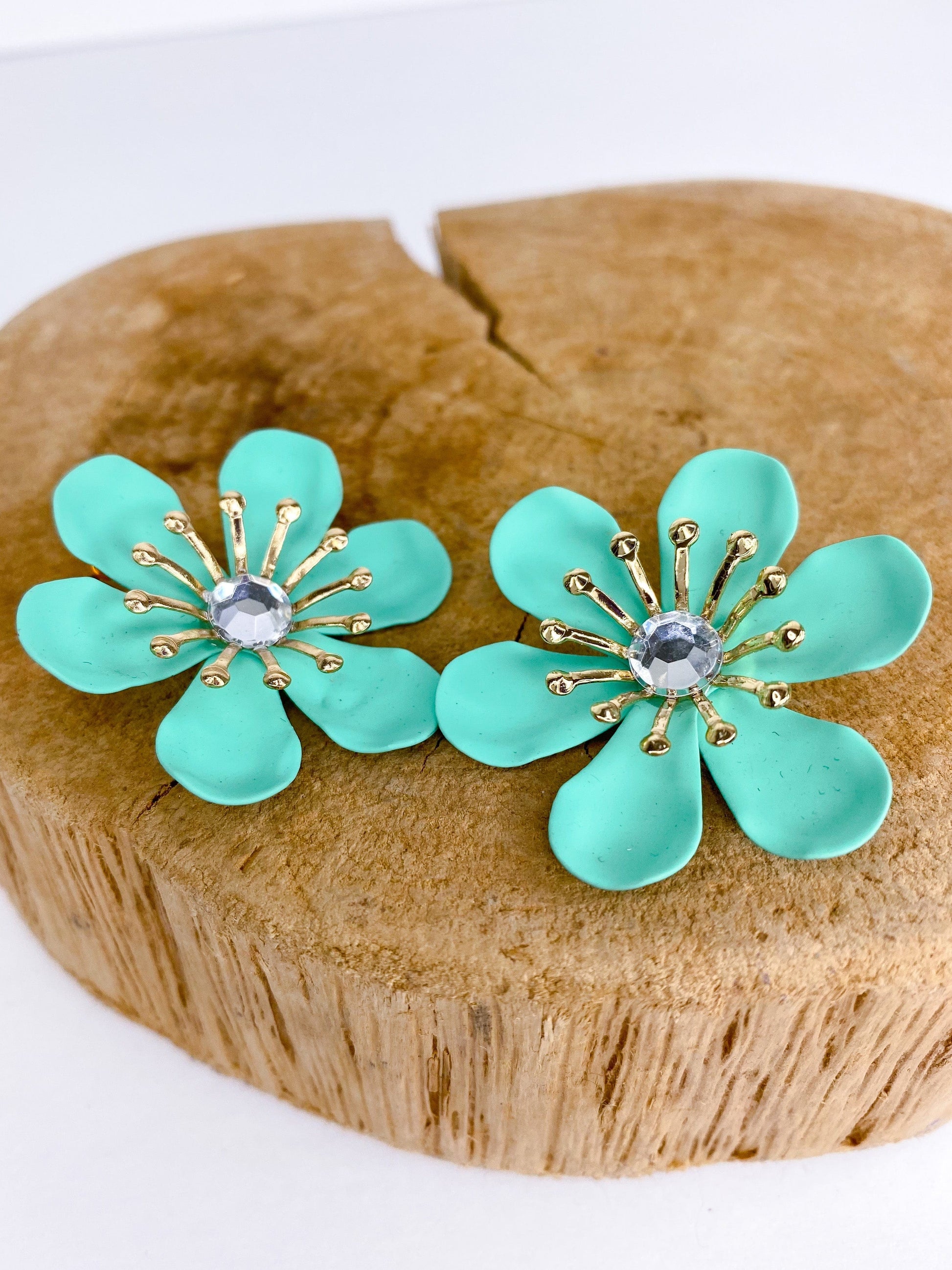 Earrings Lulu Green Flower Earring