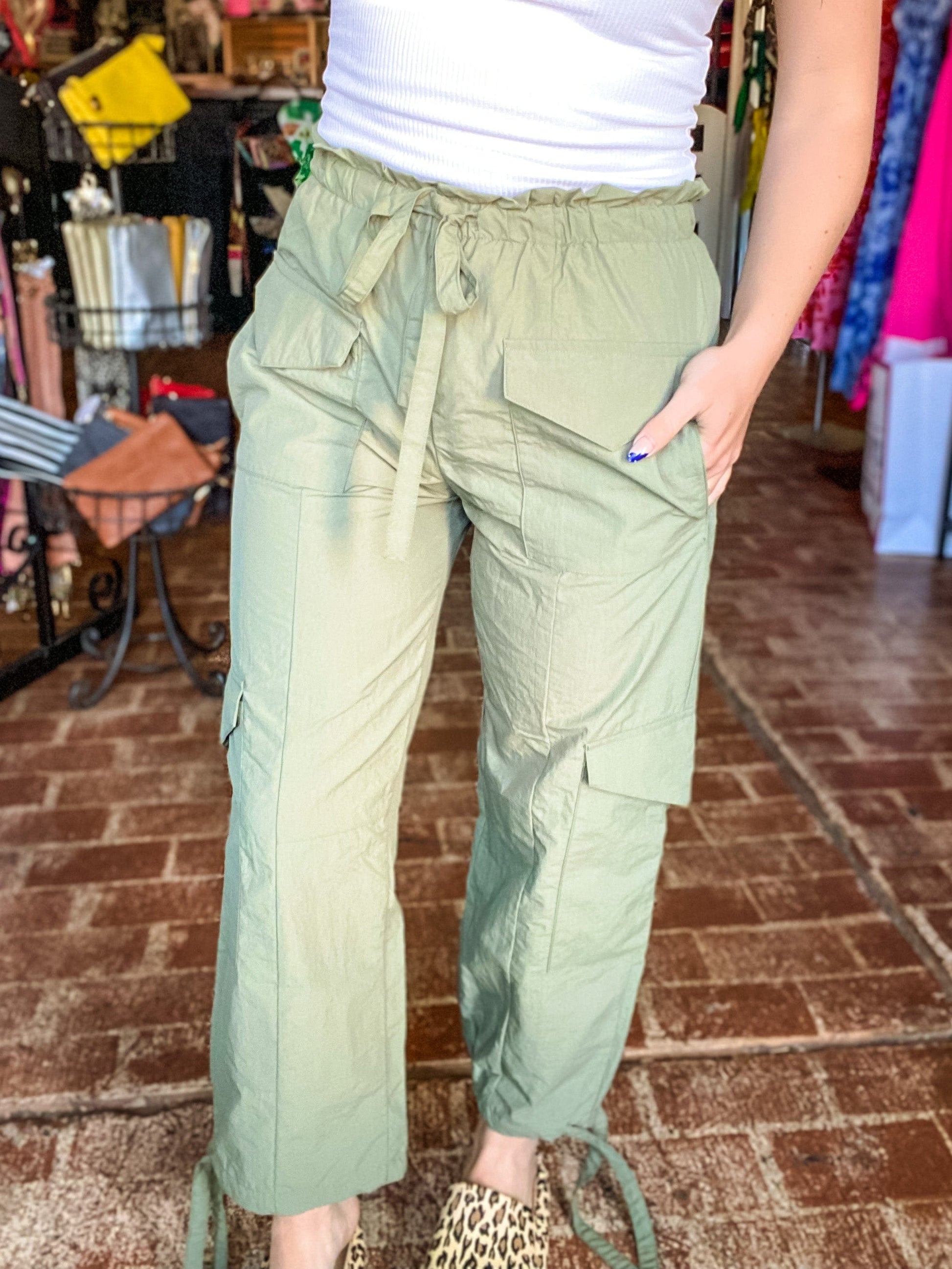 Bottoms Olive Cargo Joggers