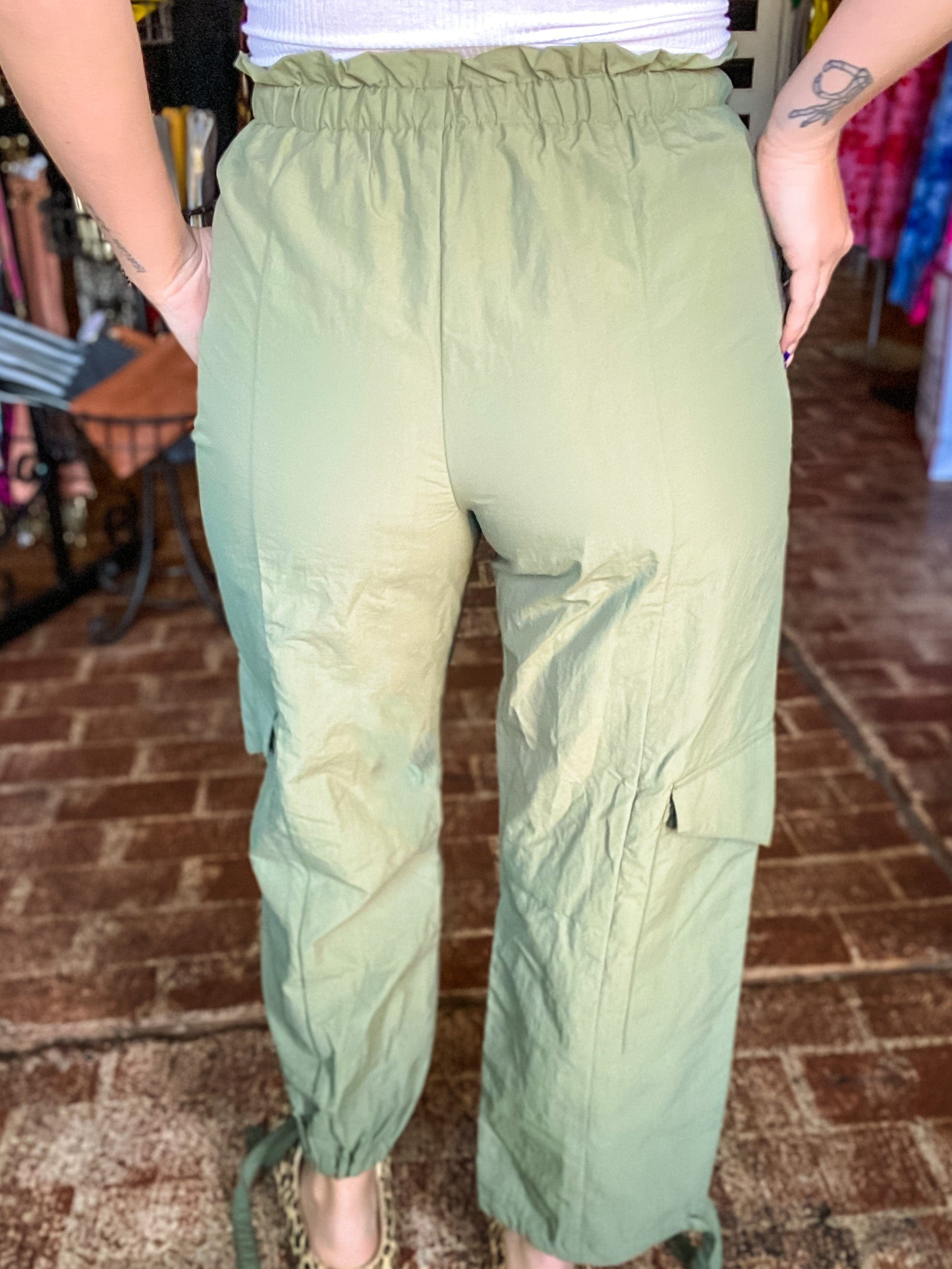 Bottoms Olive Cargo Joggers