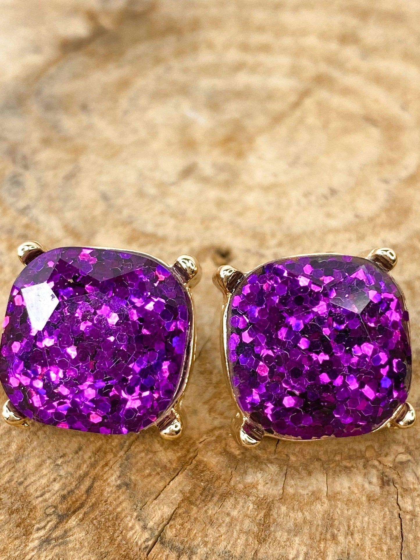 Earrings Tell me About it Stud Purple Glitter