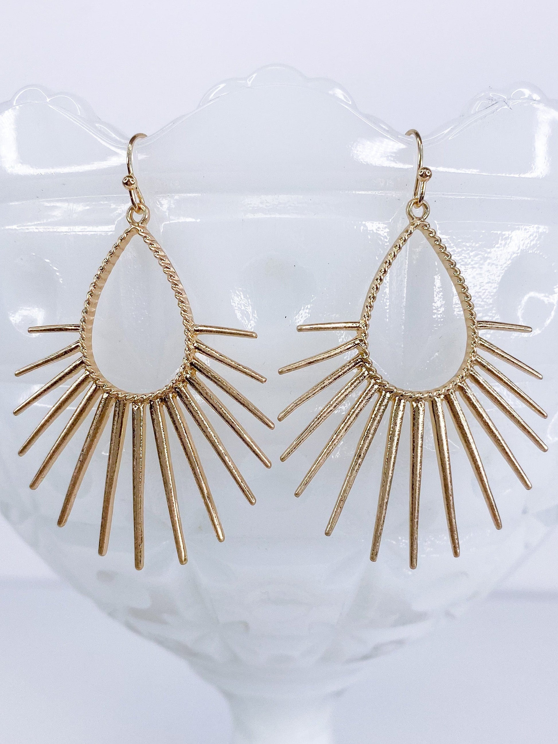 Earrings Ray of Light Earrings-Gold