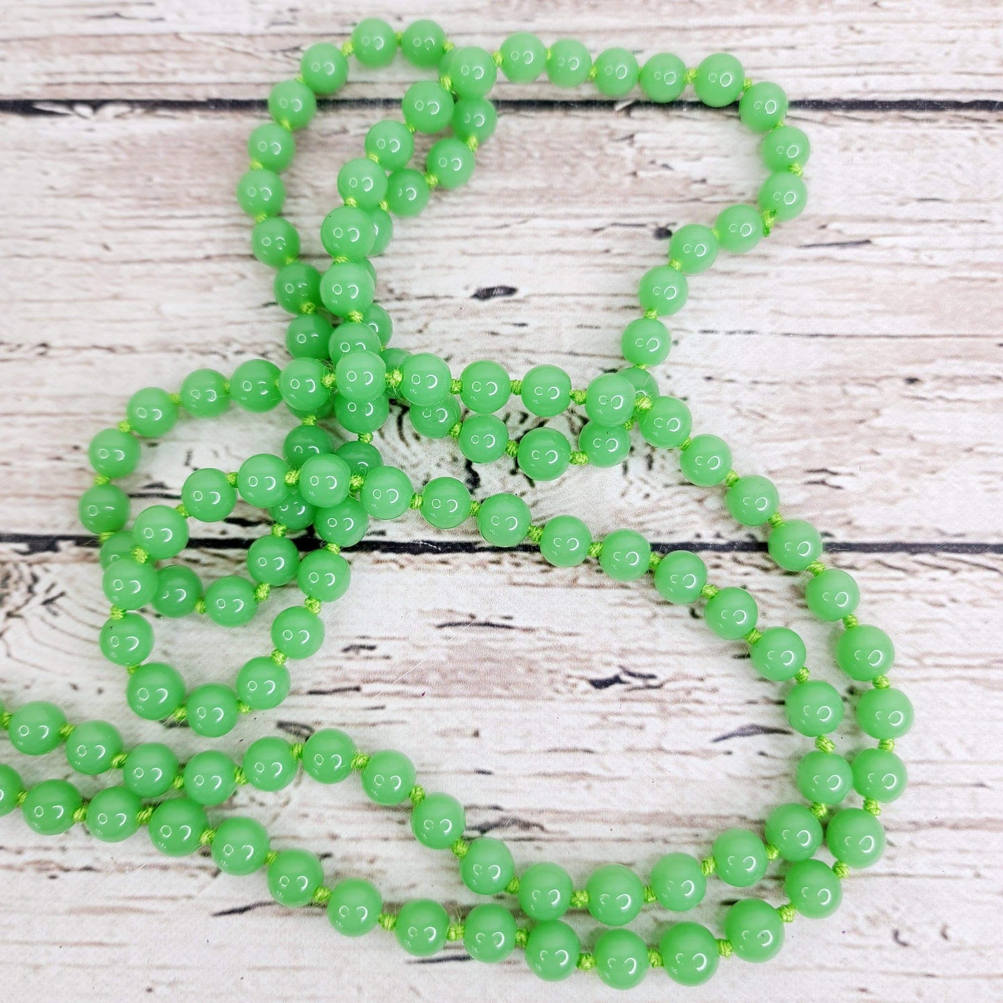 Necklaces Glass Bead Necklaces Round Lime