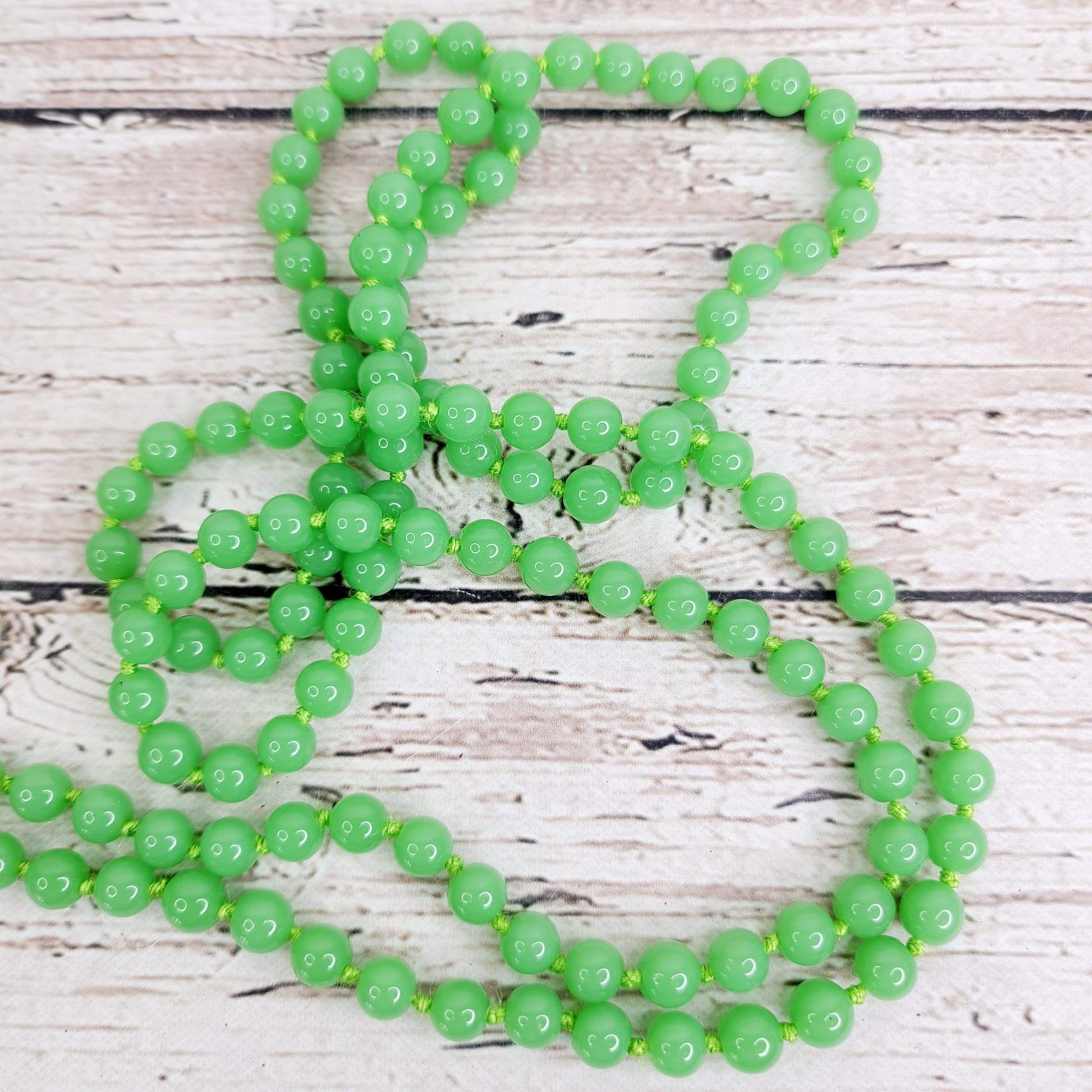 Necklaces Glass Bead Necklaces Round Lime
