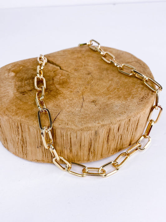 Necklaces Shorty Chain Link Necklace-Gold