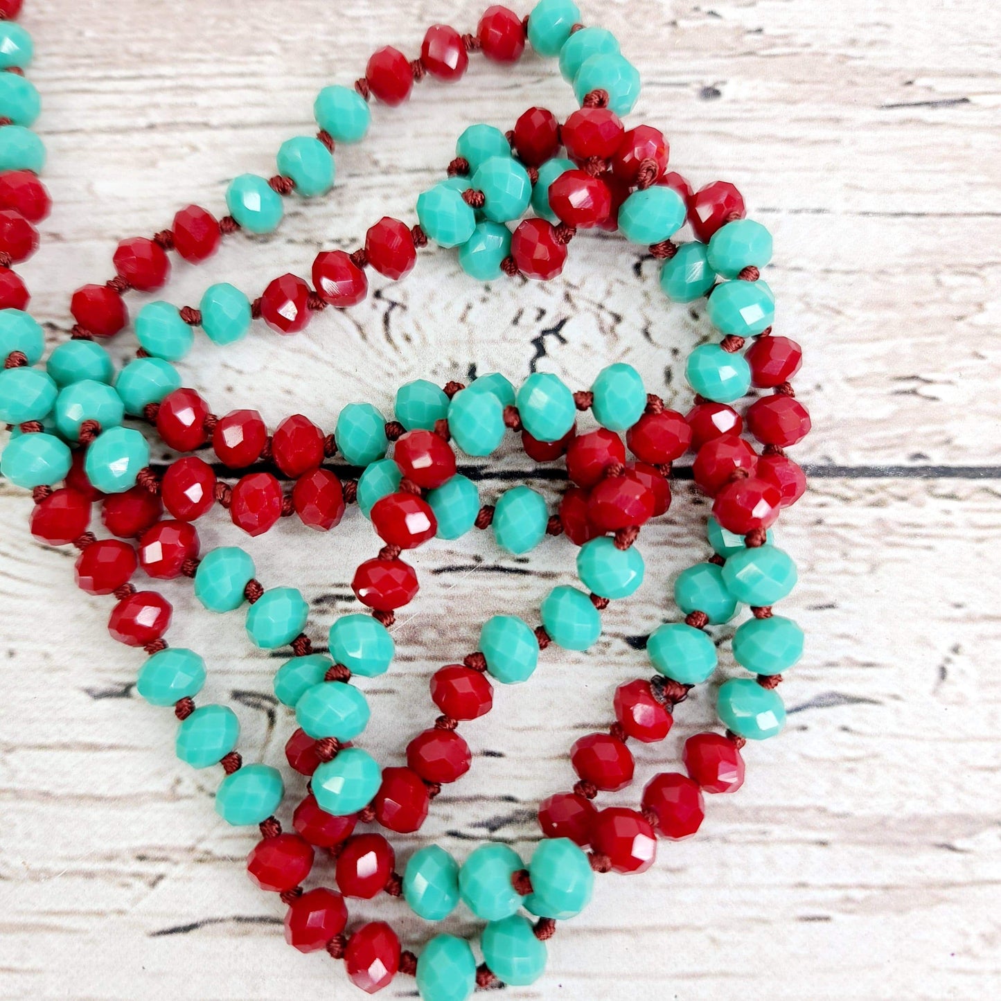 Necklaces Glass Bead Necklaces Turquoise/Red